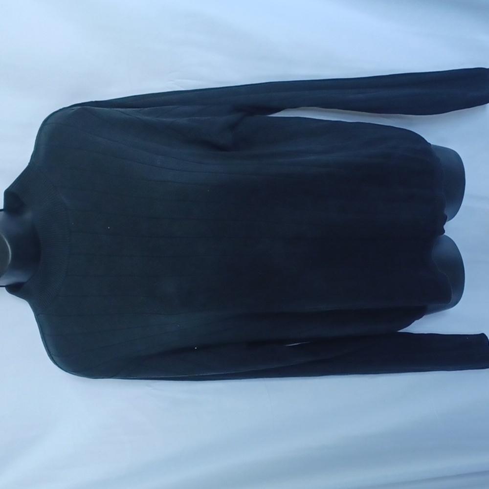 Windridge Black 100% Silk Knit mock turtleneck Sweater